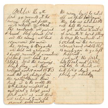 (CIVIL WAR--OHIO.) Andrew J. Raub. Diaries describing heavy fighting at Corinth, with his portrait and other family papers.